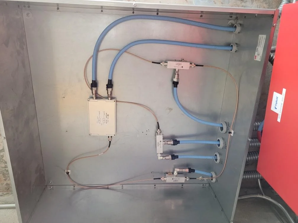 BDA cabling and connections inside an equipment enclosure